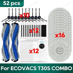 Compatible For Ecovacs Debot T30S / T30S PRO / T30S PRO OMNI / T30S  Combo Accessories Main Side Brush Filter Mop Dust Bag