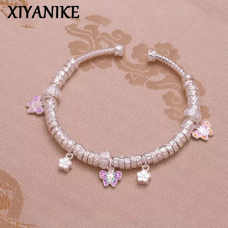 

XIYANIKE Ethnic Style Flower Butterfly Adjustable Bracelet For Women Fashion New Trendy Jewelry Gift Party pulseras mujer