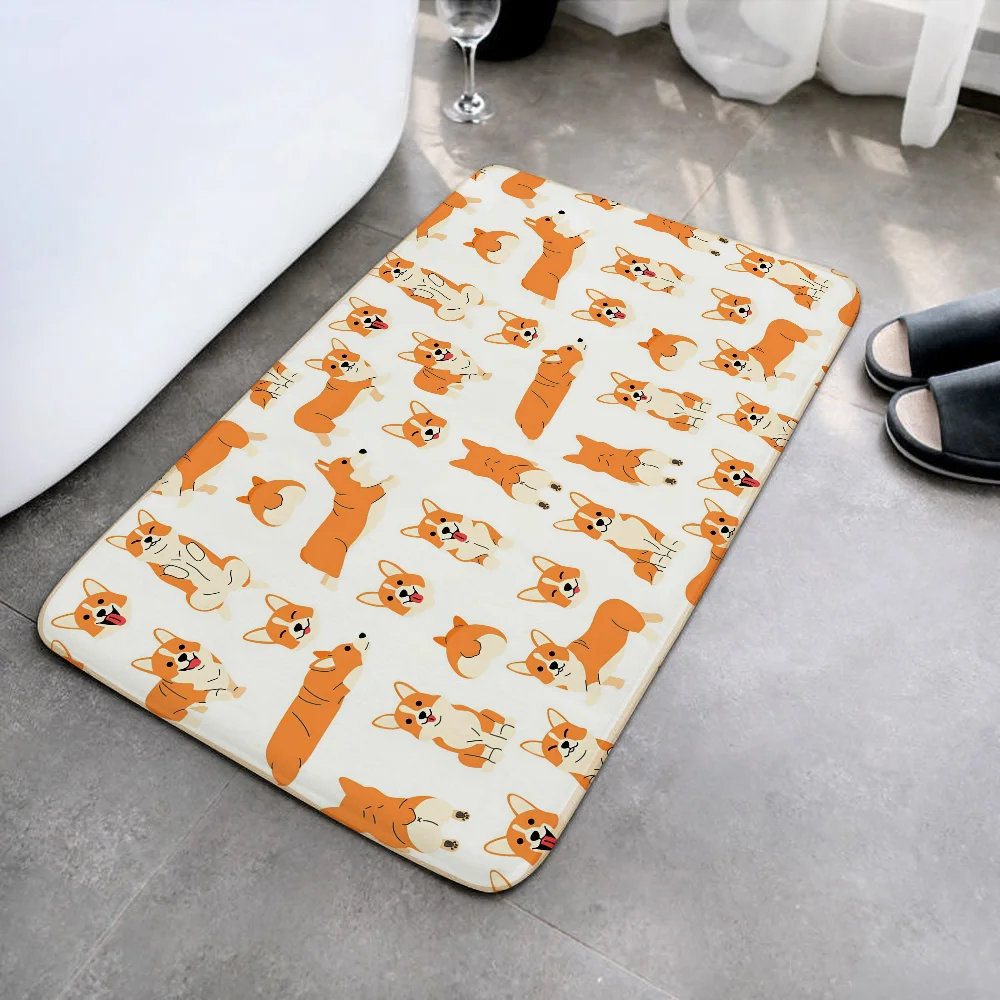 Cute Corgi Floor Mat For Living Room Sofa Floor Cushions Modern Soft Fluffy Home Rug For Children's Bedroom Play Carpet