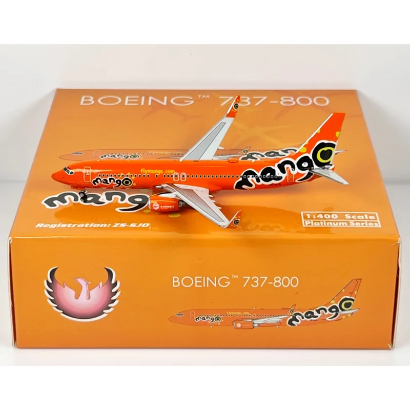 

Phoenix Diecast 1/400 Scale South African Mango Air B737-800 ZS-SJO Alloy Aircraft Model Toy Collectible Decorative Ornament