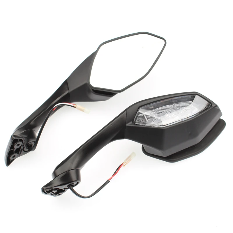 YZF R1 R6 Black L&R Motorcycle Rear View Mirrors With Turn Signals For YAMAHA R1 R6 YZF-R1 2015-2020 YZF-R6 2017 2018 2019 2020