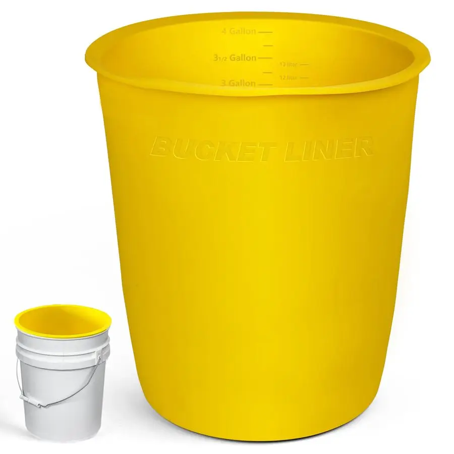 

Gallon Bucket Silicone Liner Reusable for Thinset Paint Epoxy Concrete Mixing Bucket Saver with Graduated Measurements, Heavy Du