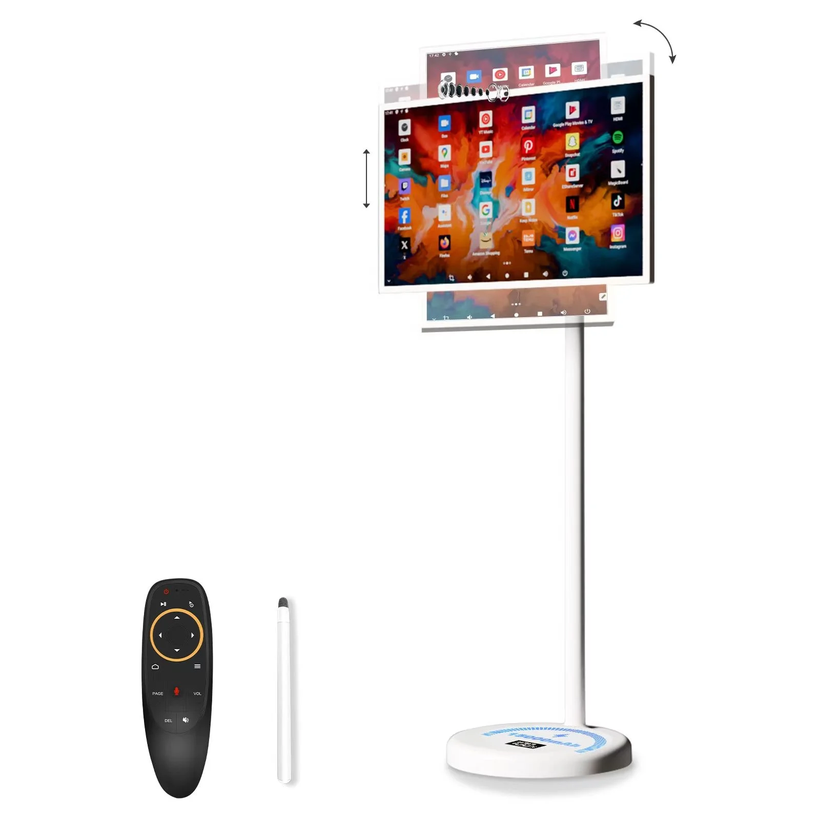 Portable Smart Android 13 TV Monitor 32 Inch FHD IPS LCD 60Hz 120% SRGB Multi-Touch Display Stand Battery Wireless Mirror