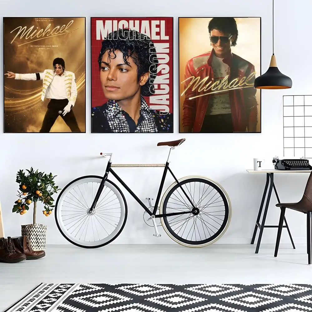 singer pop legend M-Michael Jackson Poster Classic Wall Art Home Decor Peel and Stick Unframed