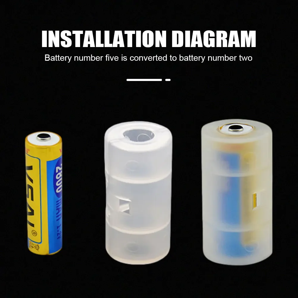 2/4Pcs AA to C Battery Adaptor Holder Case