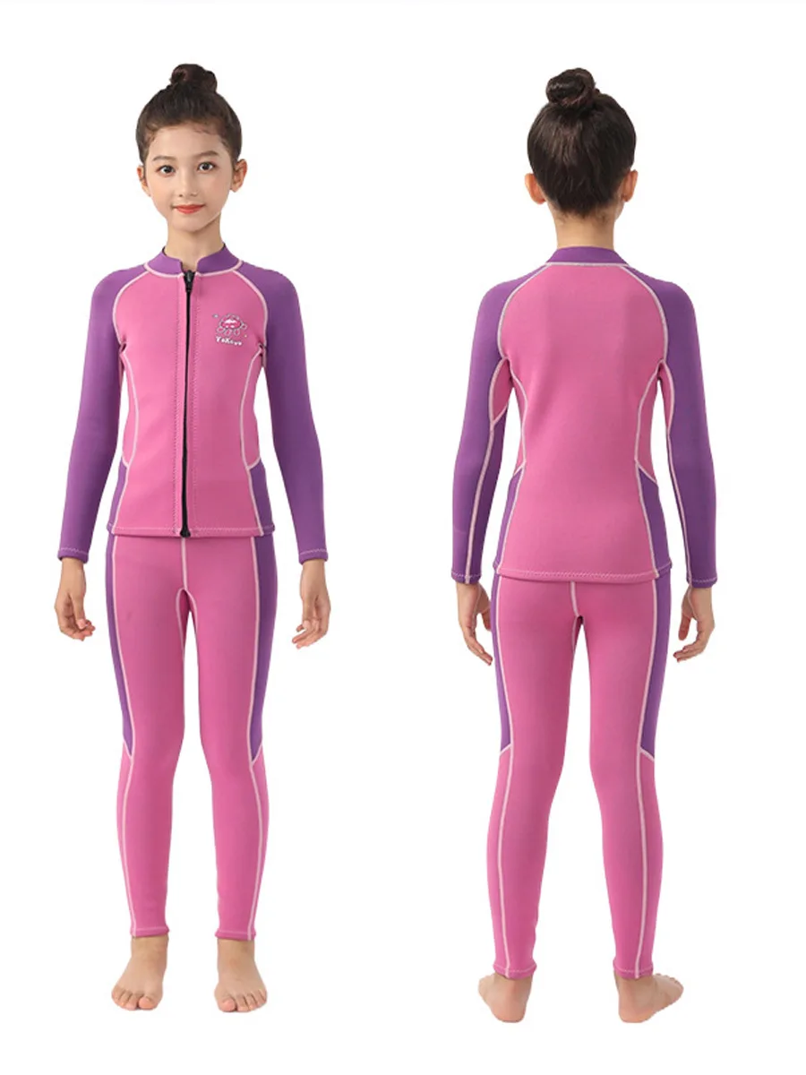 

Kids Wetsuit Top/Bottom Boys/Girls Jacket/Pants 2.5mm Keep Warm in Cold Water Wet Suit Toddler Scuba Diving Snorkeling Swimming