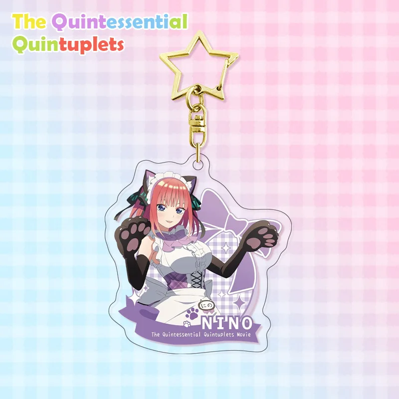 Anime Bride Acrylic Key Chains Nakano Ichika Nino Miku Yotsuba Itsuki Kawaii Girls Fashion Jewelry HD Pattern Accessories Gifts