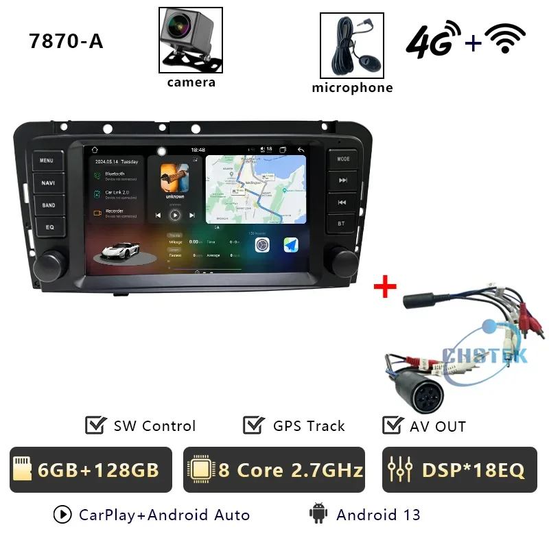 CHSTEK Carplay Android 13 Autoradio Voor Volvo S40 V40 XC70 V70 S60 2005 2006 2007 2008 2009 GPS WIFI 4G RDS Head Unit Autoradio