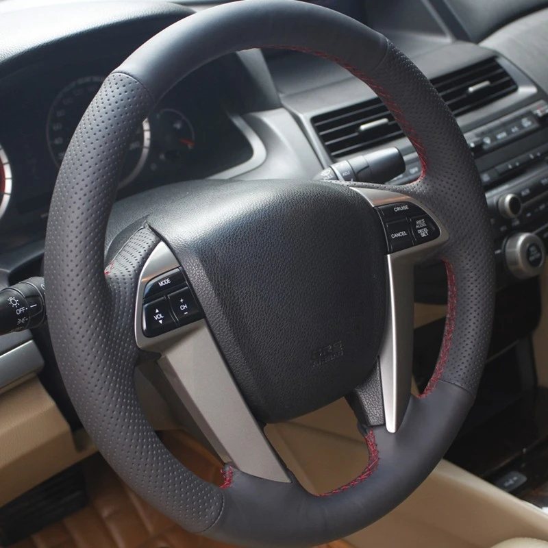 Customize DIY Micro Fiber Leather Car Steering Wheel Cover For Honda Accord 8 2008-2012 Crosstour 2012 Pilot 2009-2015 Odyssey 2
