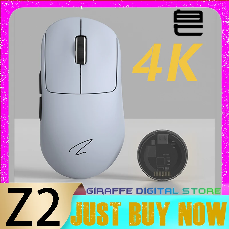 Zaopin Z2 4K Wireless Mouse Three Mode PAW3395 Sensor Nordic 52840 Lightweight FPS Gaming Mouse Ergonomics Pc Gamer Office Gifts