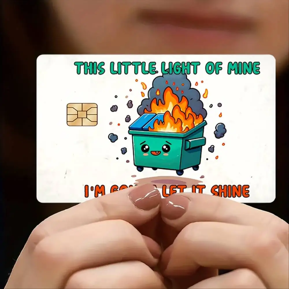 Dumpster Fire Credit Card Sticker PVC Decal For Credit Debit Bank Cards
