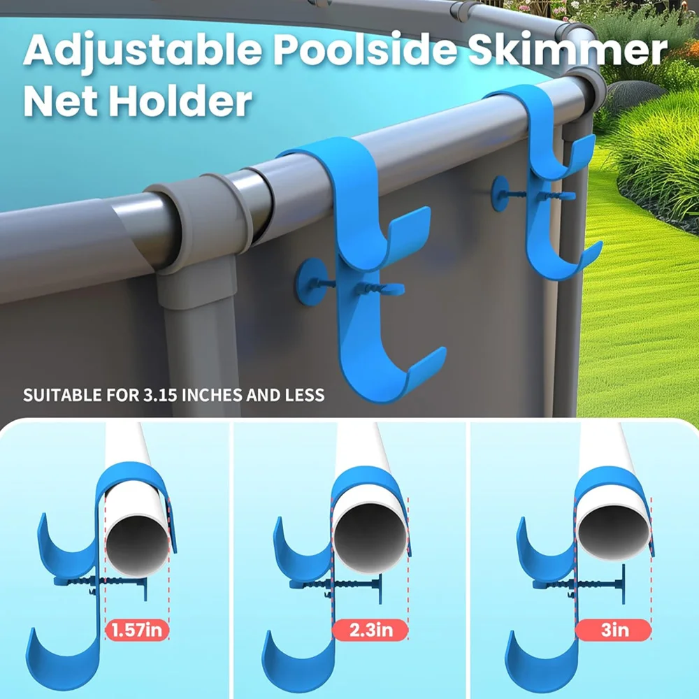 1/2PCS Swimming Pool Pipe Fixing Holder Support Adjustable Hook Poolside Net Holder For Above Ground Pool Pole Hanger Accessorie