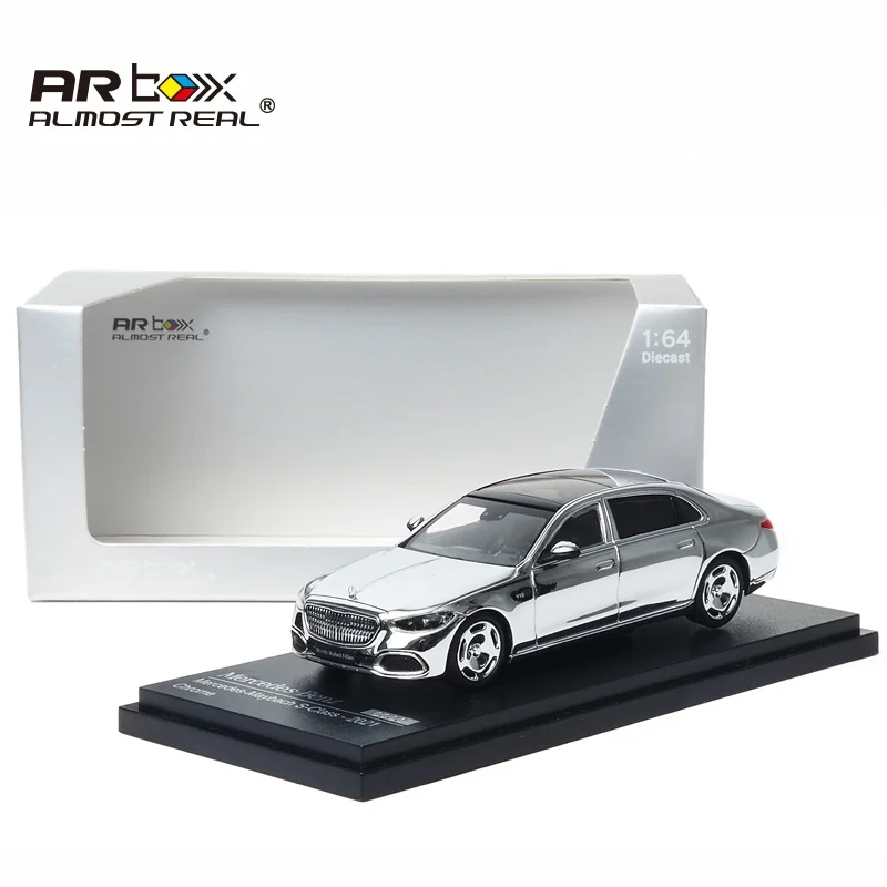 1-64-s-class-dark-night-series-2021-model-chrome-plated-alloy-die-cast-simulation-car-model-adult-ornament-boys'-toy