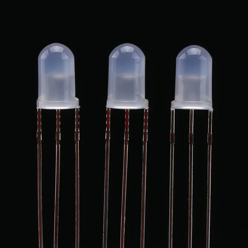10pcs/lot F5 5mm LED Bi-Color Diffused Common Anode Round Light Emitting Diode Dual Red Emerald-Green Foggy Two Plug-in DIY Kit