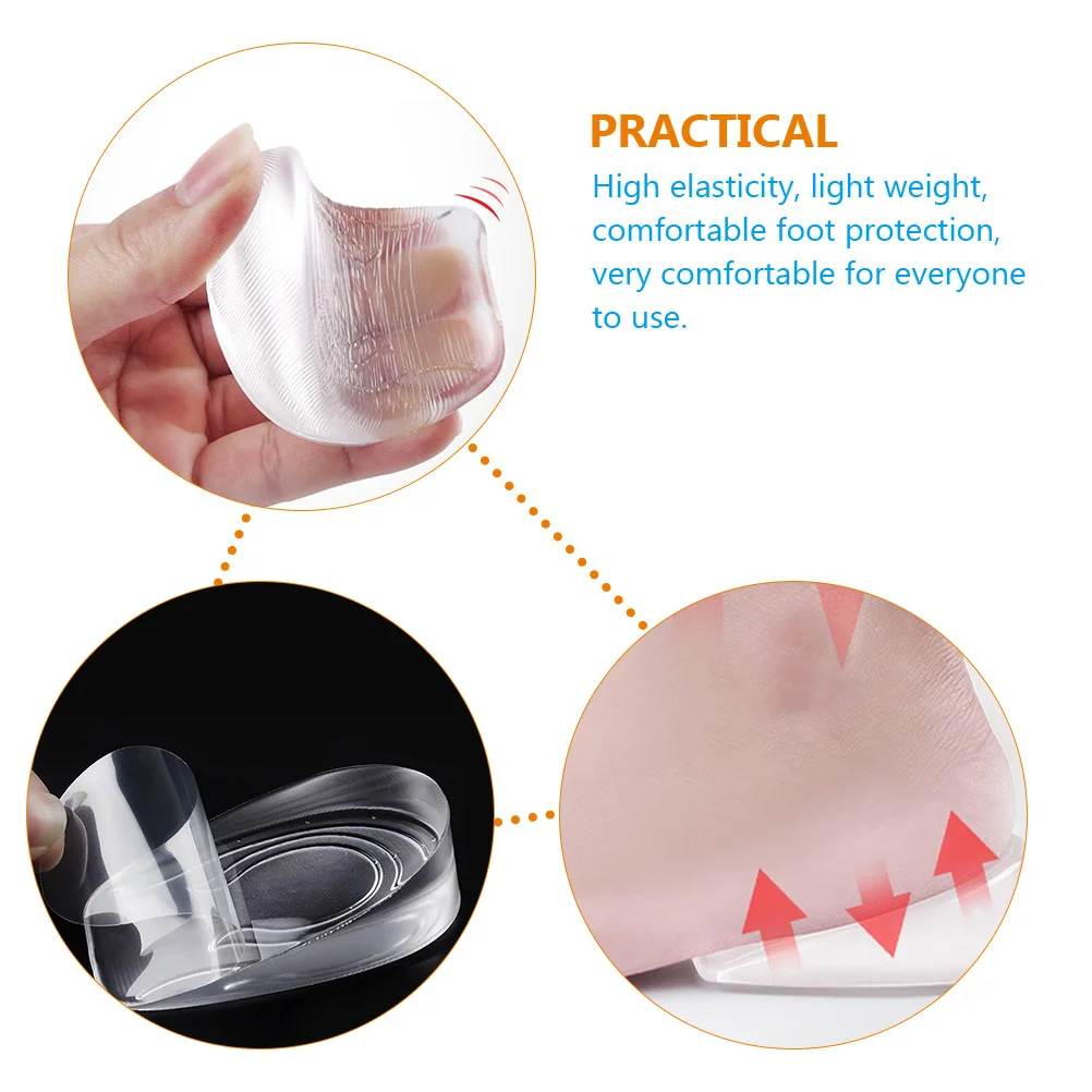 

Height Increase Insoles Gel Heel Lift Inserts For Shoes Invisible Shoe Pads Men Women Comfortable Foot Support Height