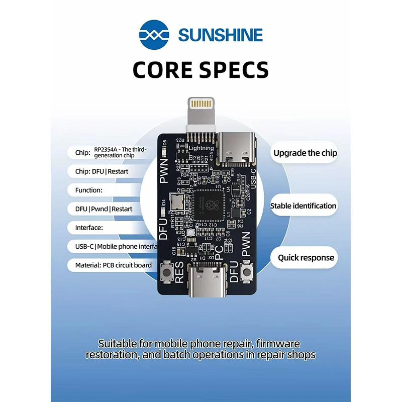 SUNSHINE RP2354A Professionelles Reparaturwerkzeug für IP XR bis 11 Pro Max (A12-A13 Chips) & iPad Vollautomatisierter Prozess – Detail 3