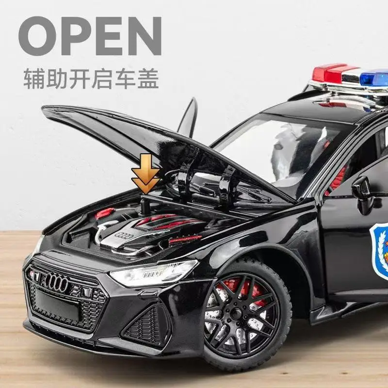 1/24 Audi RS6 Lega Avant Station Wagon Modello di Auto Fonde Sotto Pressione Giocattolo In Metallo Veicoli Della Polizia Modello di Auto Simulazione Suono Luce Regali Per Bambini