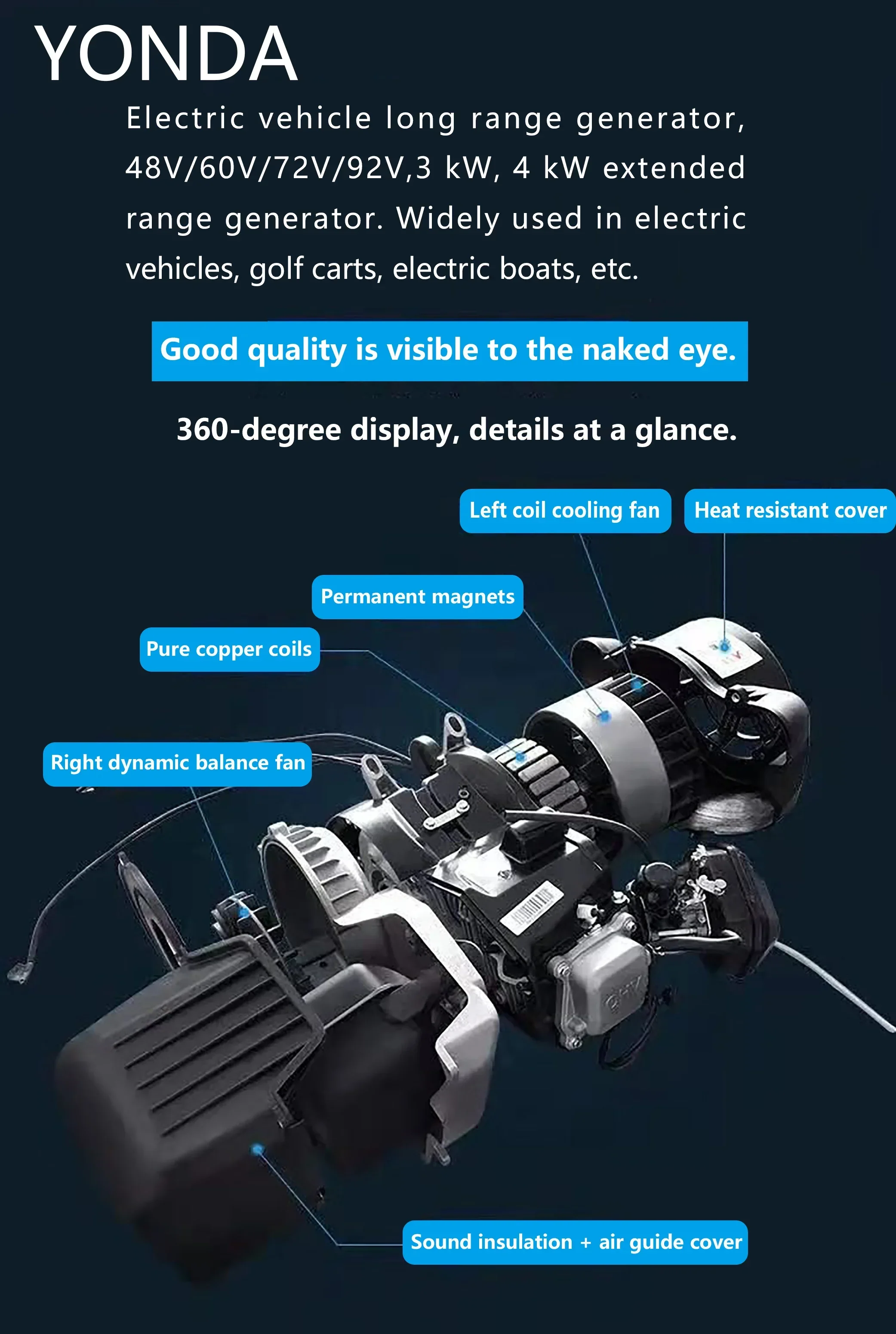 8kW 15kW 20kW 30kW 40kW Hybrid Car Engine for Electric car UTV EV Extended range