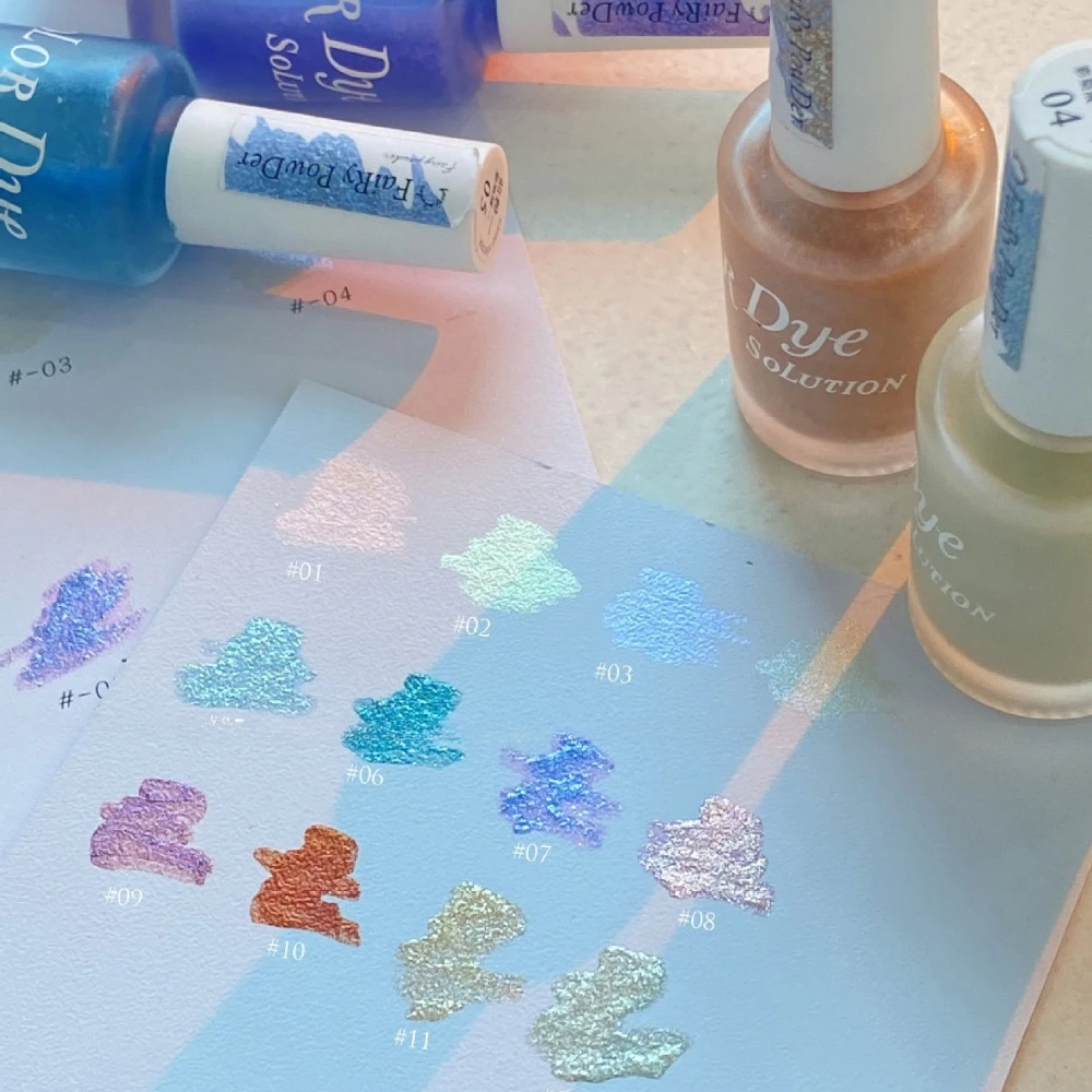 

12Pc Nail Polish Watercolor Ink Fairy Powder Blooming Gel Smudge Bubble Smoke Effect Nail Art DIY Marble Hybrid Varnish Manicure