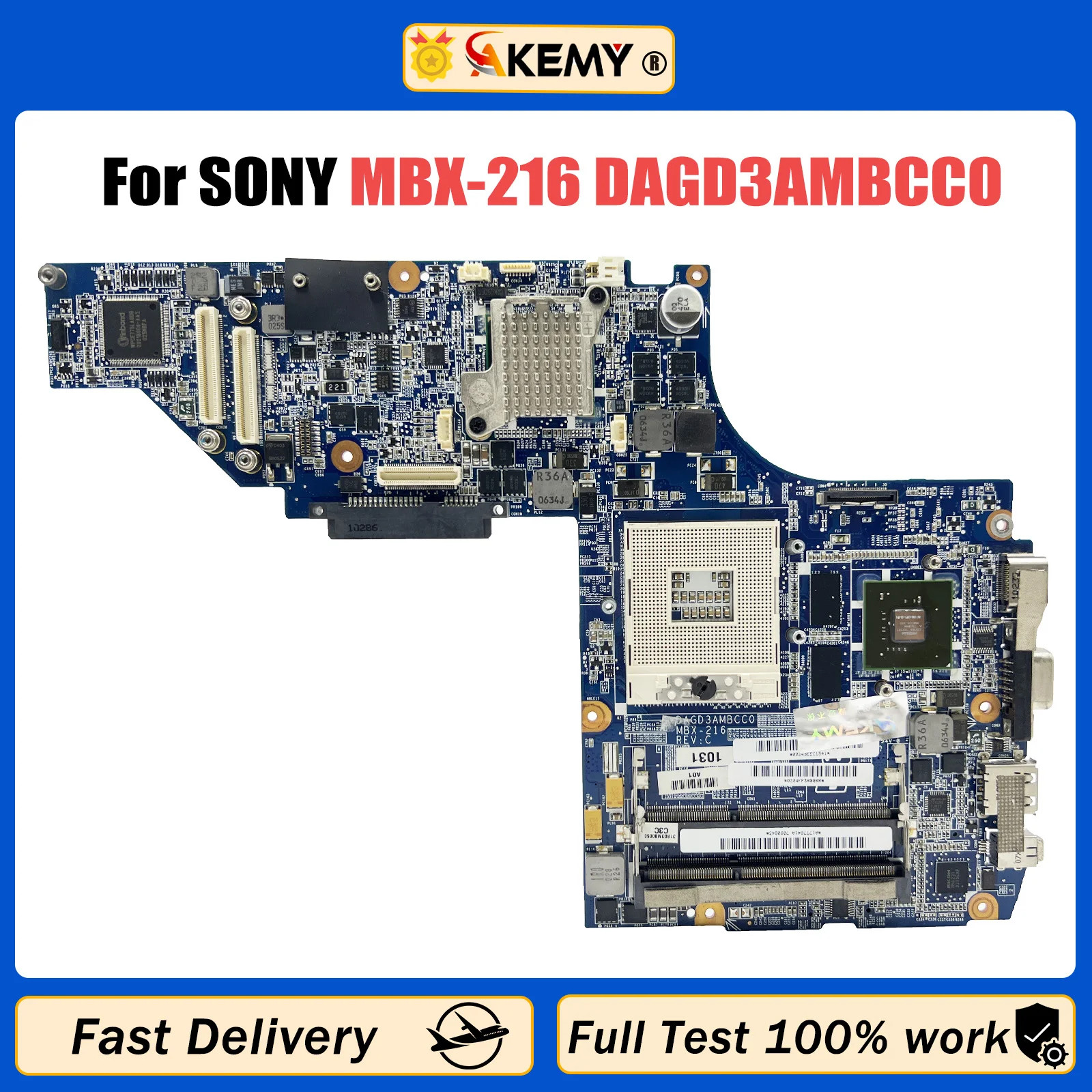 

AKEMY MBX-216 Mainboard For Sony VPCS13X9E PCG-51513M VPCS1 Laptop MOTHERBOARD DAGD3AMBCC0 A1795845A 100% WORK Test