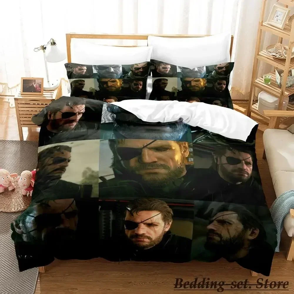 Game Metal Gear Solid Solid Snake Bedding Set Single Twin Full Queen King Size Bed Set Adult Kid Bedroom Duvetcover Sets Anime