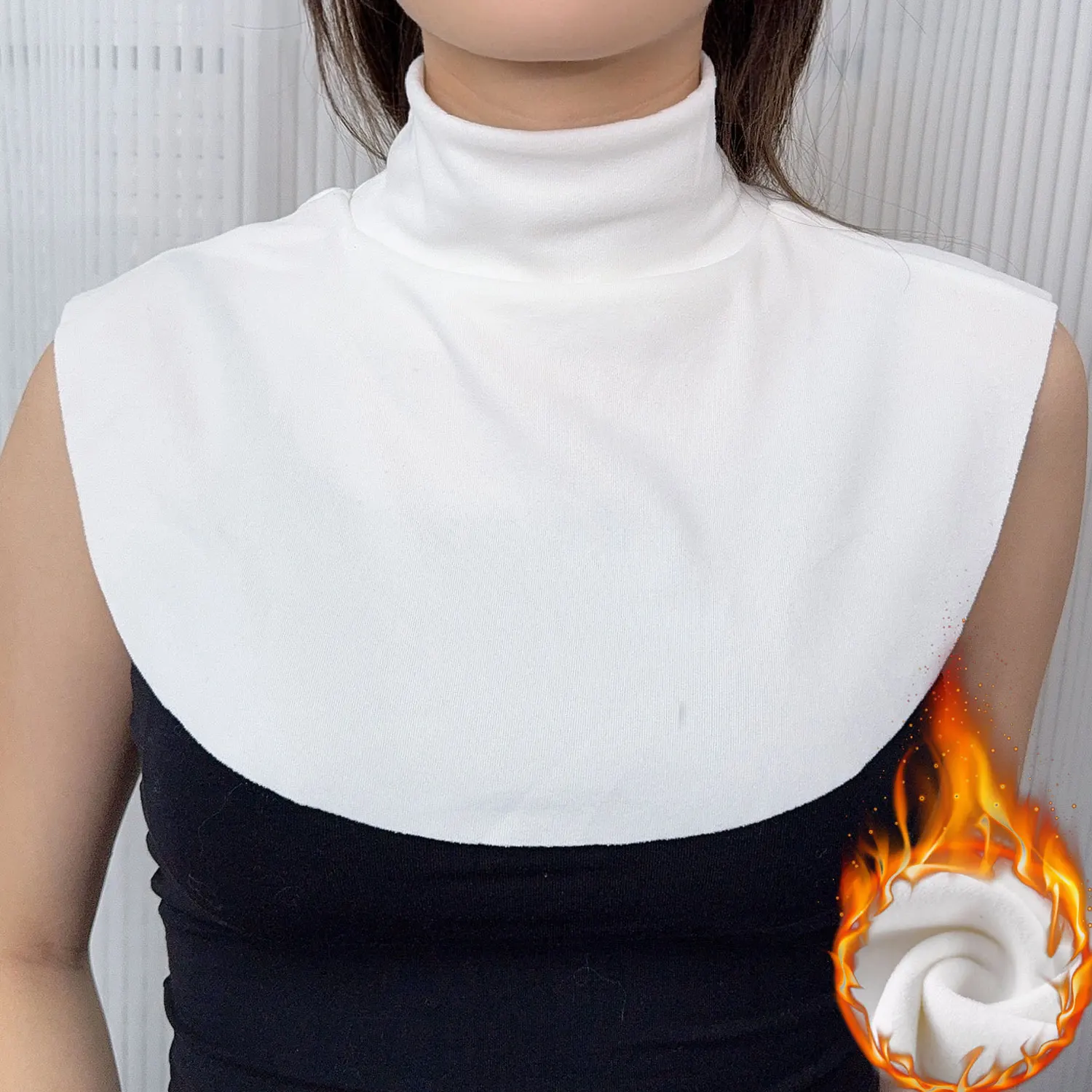 Autumn Winter Thickened Velvet Fake Collar Woman Turtlenec Sweater Down Jacket Anti Dirty Protective Collar Fake Collar Scarf