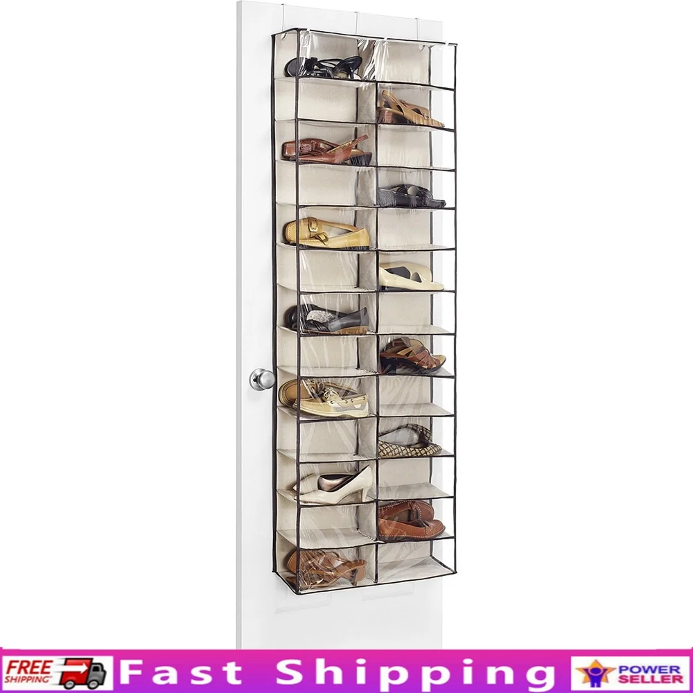 

26 Pair Hanging Shoe Storage Solution 13 Tier Door Mount Organizer Heavy Duty Fabric Shelves Efficient Space Saving