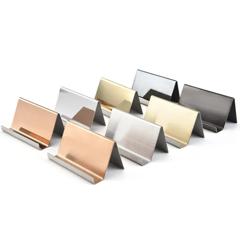 Multipurpose Metal Business Card Holder Cellphone Stand Holder Support Stainless Steel ID Note Card Display Holder Organizer