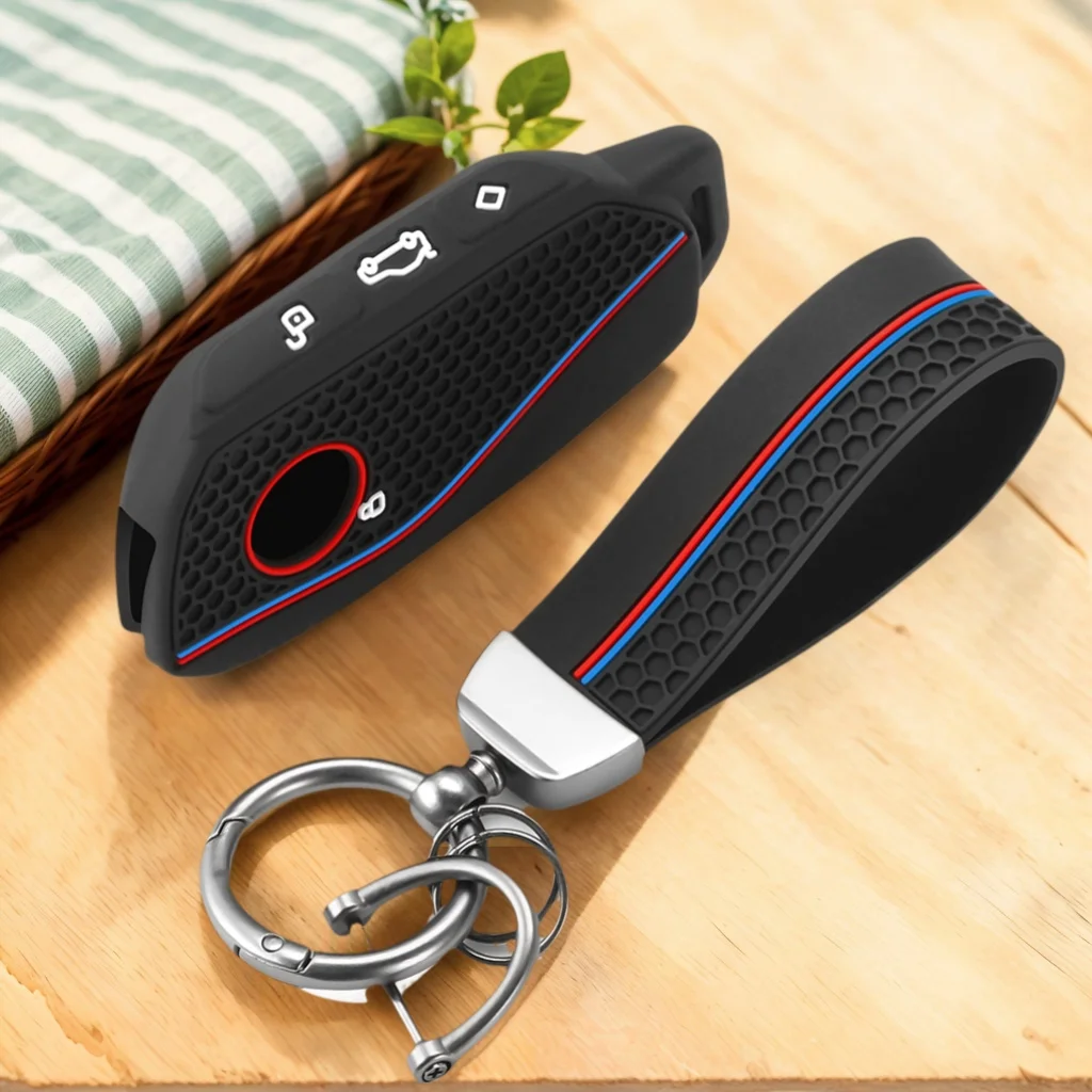 Silicone Car Key Fob Ring Chain Cover Case For BMW 530i 540i 550e 750e 740i 760i X1 X2 X5 X6 X7 M5 iX1 iX2 iX XM i5 i7 2024 2025