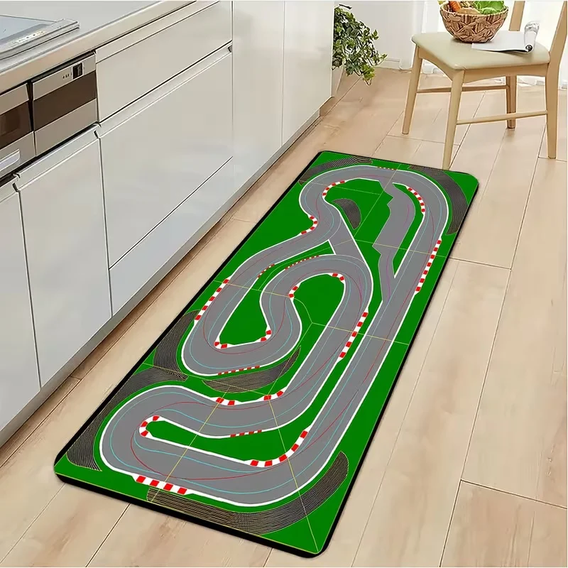 Racing Track Runner Rug  City Road Carpet City Traffic Game Floor Mat Home Decoration
