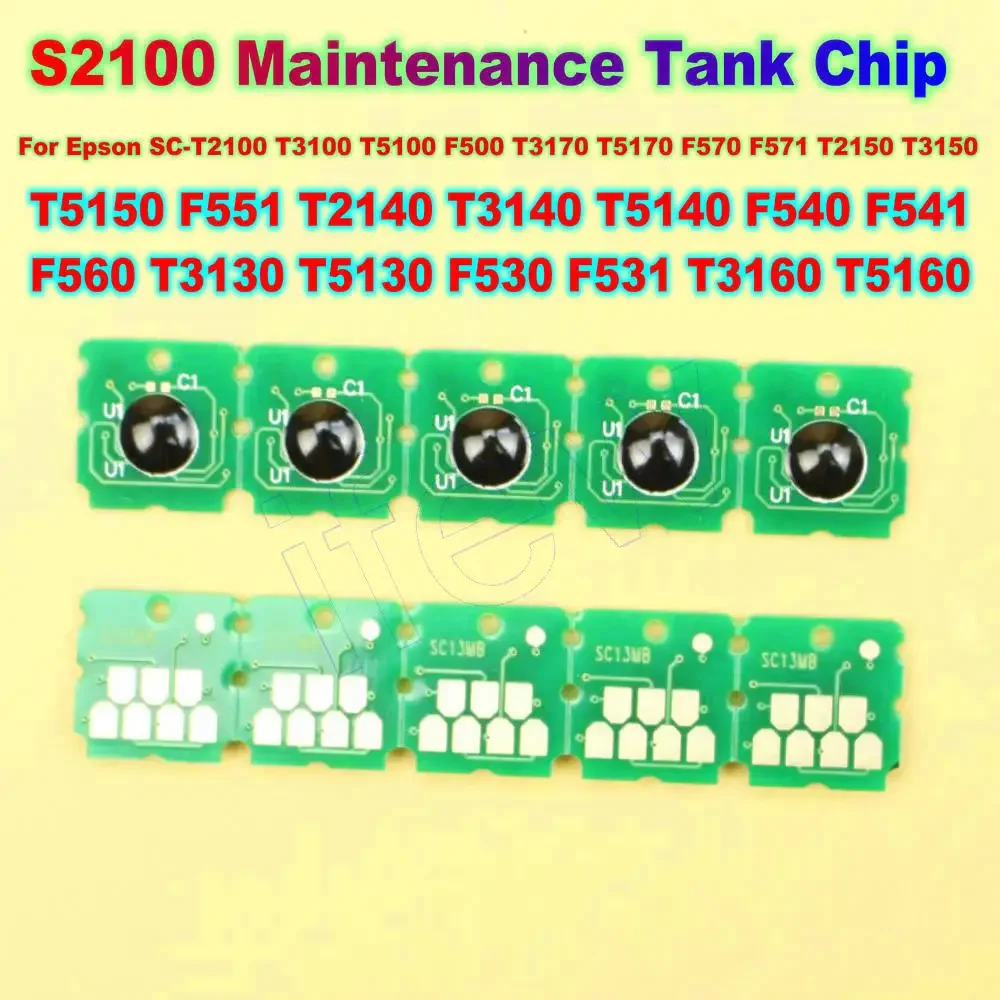 T3100 T3170 Ink Box Chip F570 Maintenance Waste Box Ink Tank Chips for Epson F570 SC-F500 F550 T3180 T5180 T5170 T5100 S2100 IC