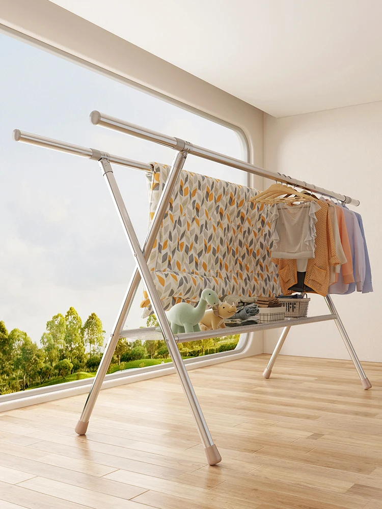 

Stainl Steel Clothesline Stand Balcony Indoor Home Use Retractable Rod pe Clothes Drng Ra Outdoor Quilt Drng Tool