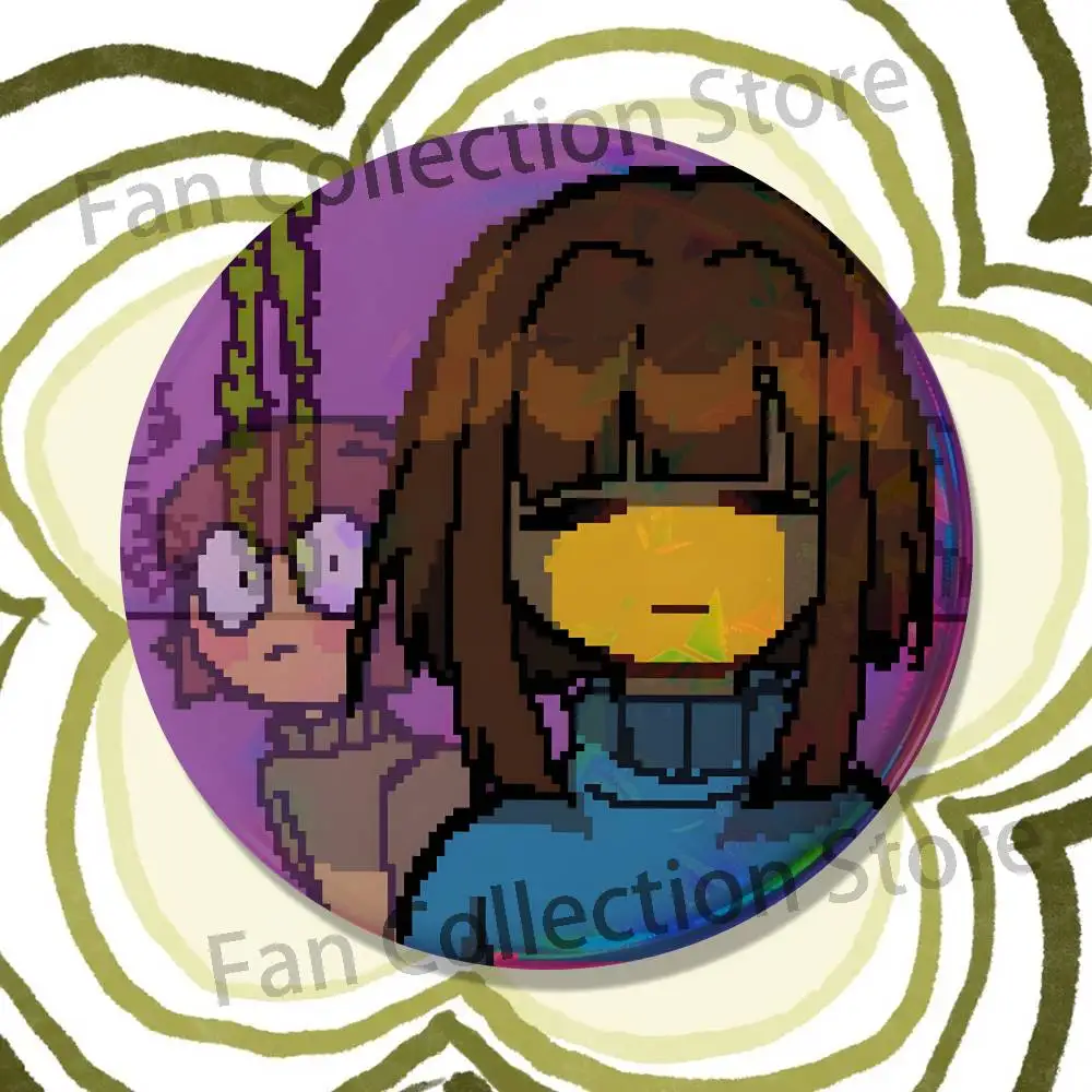 Frisk U-Undertale 22mm,32mm,42mm,58mm,75mm Round Badge Brooch for Various Clothing Backpacks Jewelry Accessories Gift
