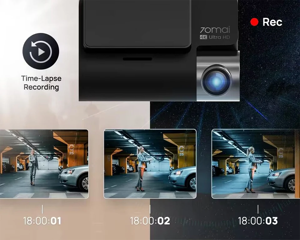 70mai Dashcam 4K A810 Ultra HD 150 ° FOV 24-Stunden-Parküberwachung ADAS, Koordiniert über integriertes GPS, WLAN und 4G für extreme Wetterbedingungen – Detail 13
