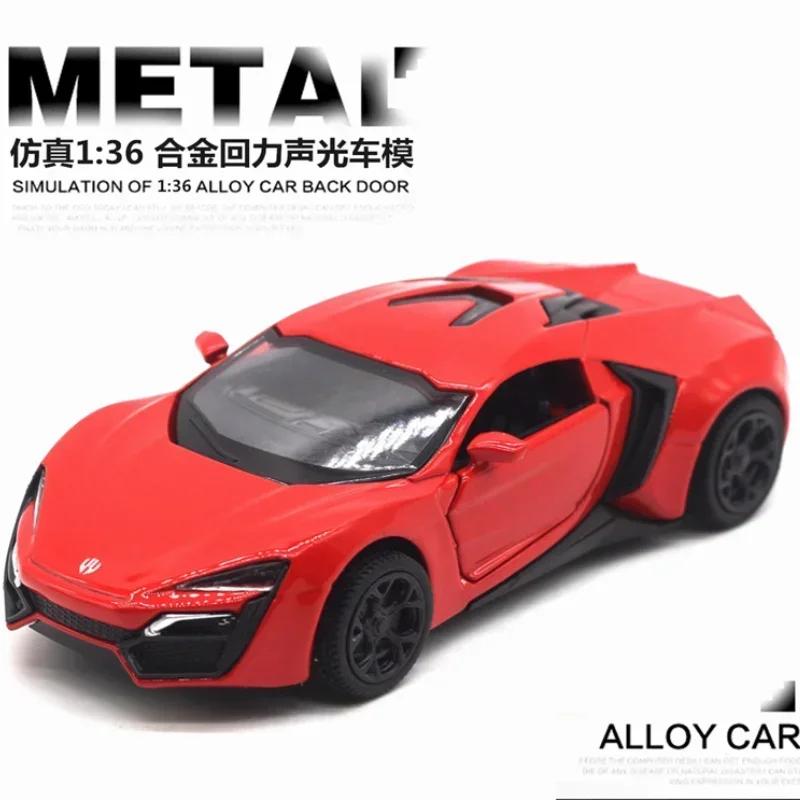 1:36 Lycan Sports Car Racing High Simulation Alloy Dubai Green Children's Double Door Sound And Light Back Toy Car A221