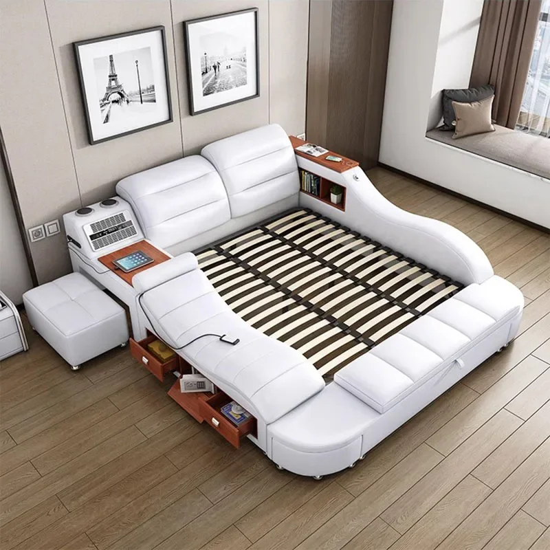 Schubladen glamouröse Doppelbett King Size Lagerung schlafen multifunktion ale Doppelbett rahmen Luxus plattform cama de casal Möbel