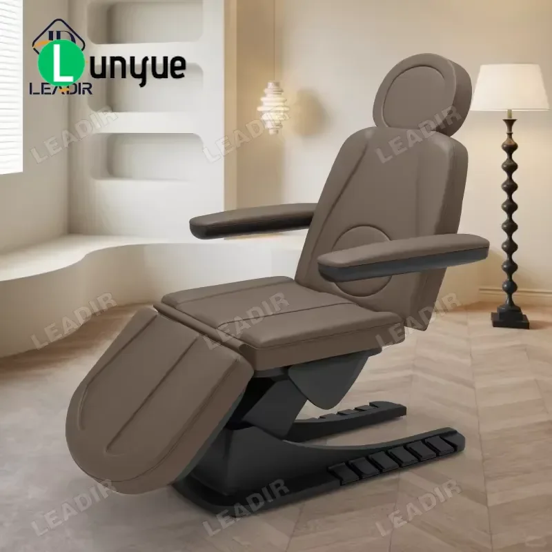 4 Motor Electric Massage Bed with LED Light Modern Luxury Beauty Eyelash Face Bed for Spa Clinic Facial Treatment