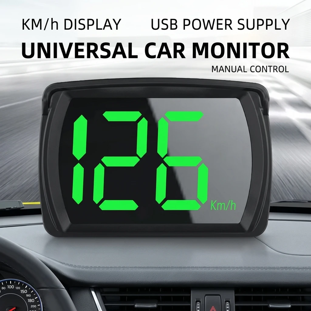 Y03 Universal Car GPS HUD Head up Display Digital Speedometer Projector Big Font Km/h Speed Meter Displayer Auto Electronic Part