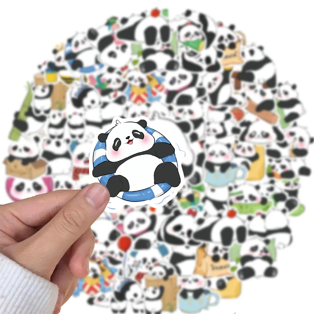 50PCS Original Cartoon Animal Panda Graffiti Personalized Decorative Stickers Water Cup Notebook Luggage DIY Waterproof Stickers