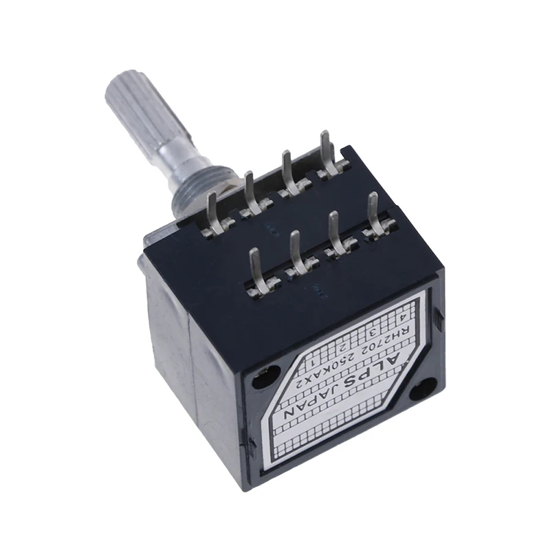 50K ALPS RH2702 VOLUME Potentiometer Dual 50KAX2 Slotted Japan Rotary Switch 8Ppin