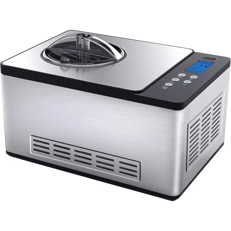 

Ice Cream Maker Machine & Yogurt Automatic 2 Qt. with Built-in Compressor, LCD Digital Display & Timer, No Pre-Freezing