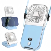 Xiaomi 2025 Folding Handheld Fan 3000mah USB Charging Digital Display Outdoor Mini Neck Hanging For Sport Outdoor