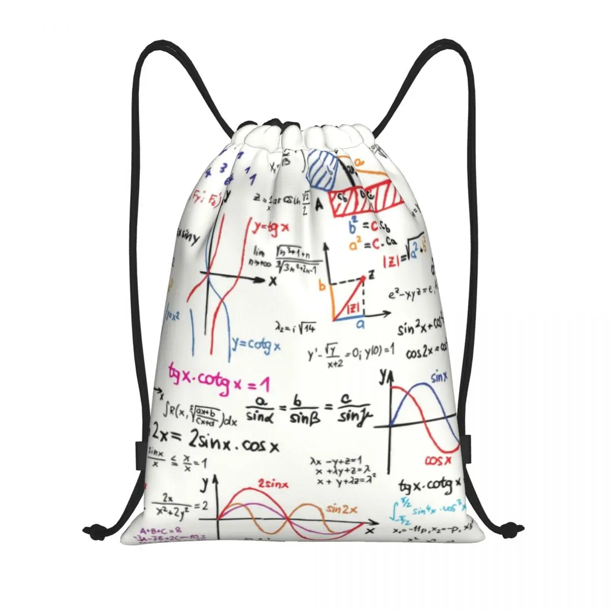 Mochila con cordón para hombre y mujer, morral portátil para entrenamiento de matemáticas, matemáticas, números, gimnasio, deportes, Geek, puzle de Ciencia