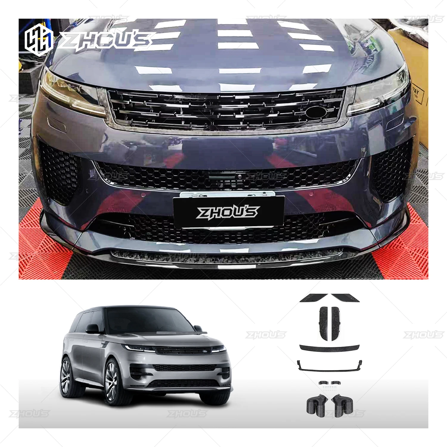 

Auto Parts Sv Style Forged Carbon Fiber Body Kit for Land Rover Range Rover Sport L461 2023 Front Air Blade Bumper Grille Kit