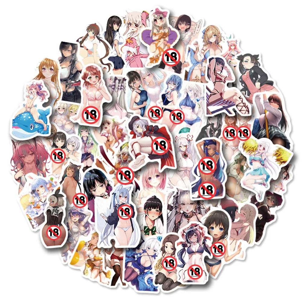 10/30/50/100pcs Cartoon Anime Sexy Girl Stickers Toy DIY Luggage Phone Case Laptop Waifu Bunny Girls Hentai Sticker Decals Packs