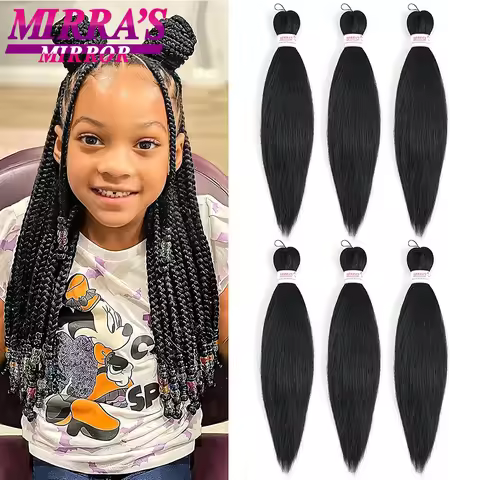 Soft Synthetic Braiding Hair for Kids Short Jumbo Braids Hair 12/16/20/26/30 Inch Pre Stretched Yaki Straight Hair Extensions