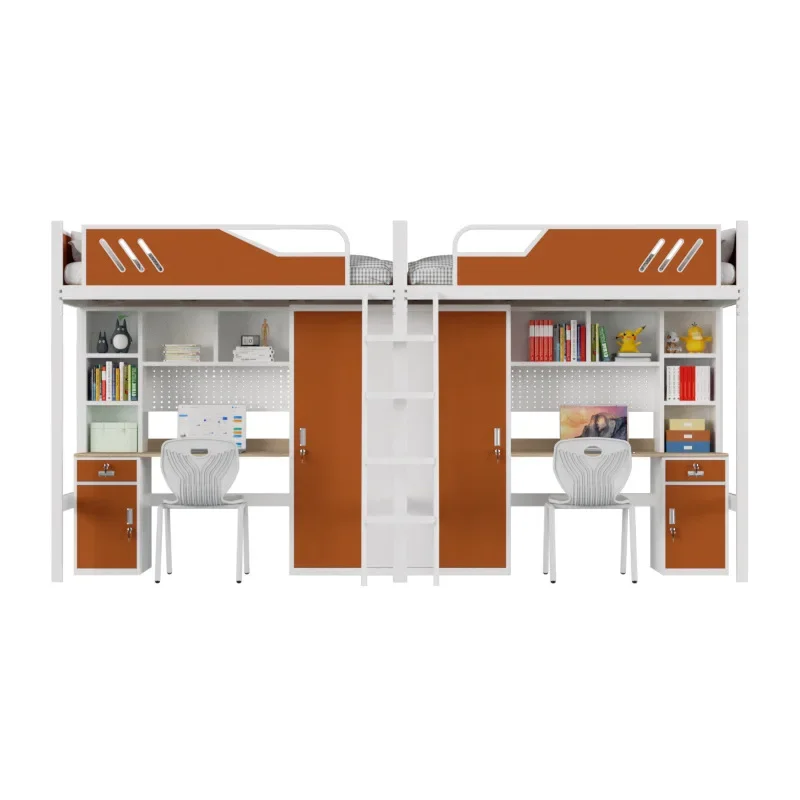 School apartment under table two-person combination bed student dormitory staff on and off bed thickened iron frame