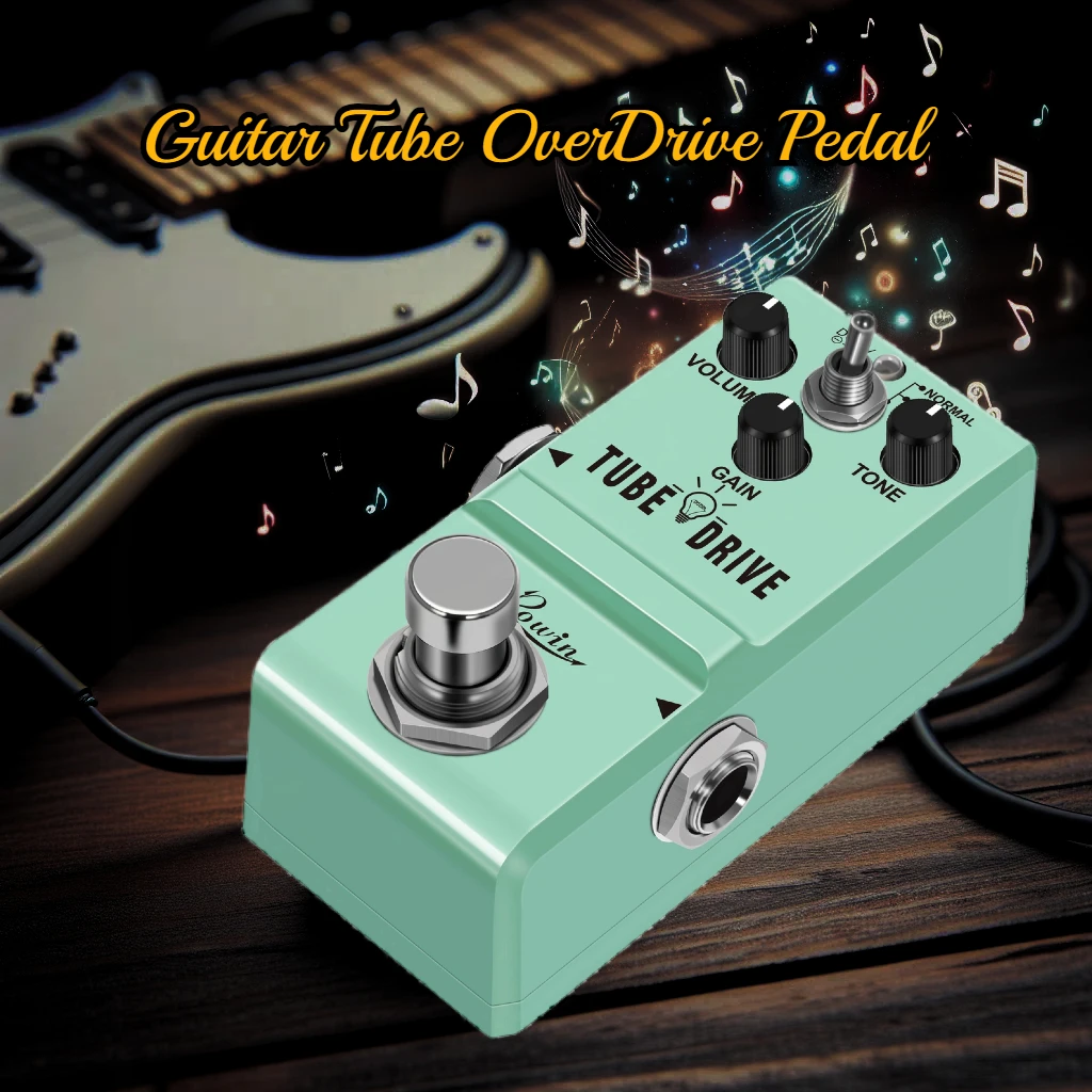 Rowin Tube Drive Guitar Analog Overdrive Pedal Tiny NANO Classic Blues Drive Pedals Green-Overdrive Box Normal & Boost Modes