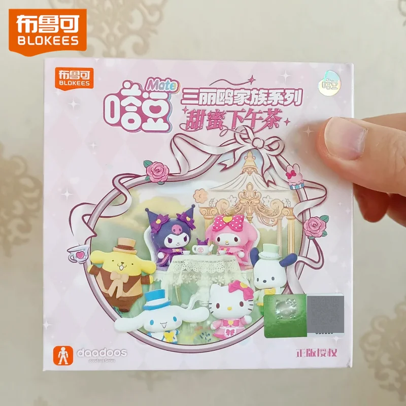 

Blokees Sanrio Sweet Afternoon Tea Series Mini Blind Box My Melody Pompompurin Anime Figures Collect Model Pendant Gift For Fans
