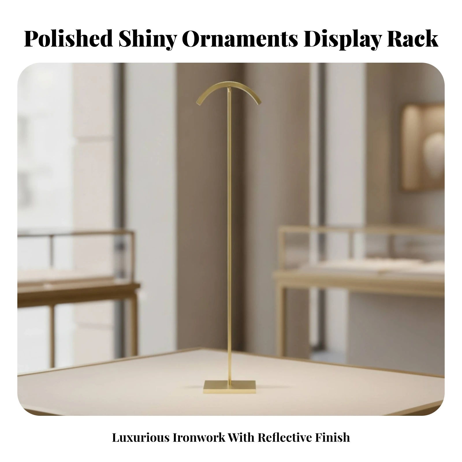 Metal Jewelry Stand with Curved Top Bar Multi-Purpose Ironwork Jewelry Display Stand Bracelet Holder Display Sturdy Countertop